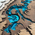 Close-up of Duluth wooden map with Spirit Lake and Pokegama Bay